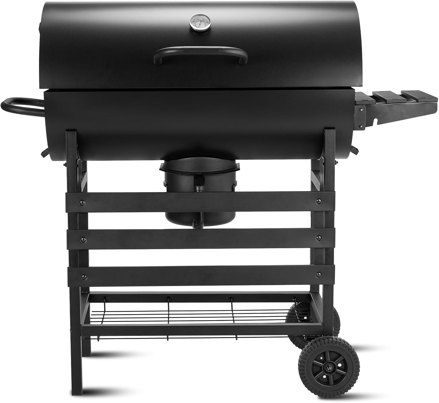 Grill à charbon TEENO, gril de cuisson XXL, gants anti-brûlure, thermomètre, tiroir à cendres,