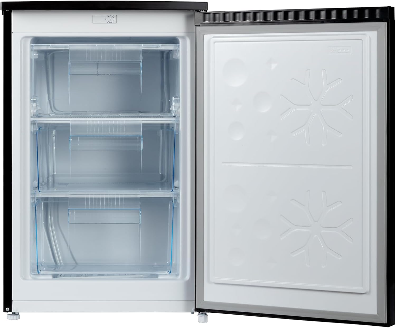 CHiQ Congélateur d'une capacité de 145 L, Congélation rapide, Thermostat réglable Silencieux Porte réversible, Noir, Classe énergétique E