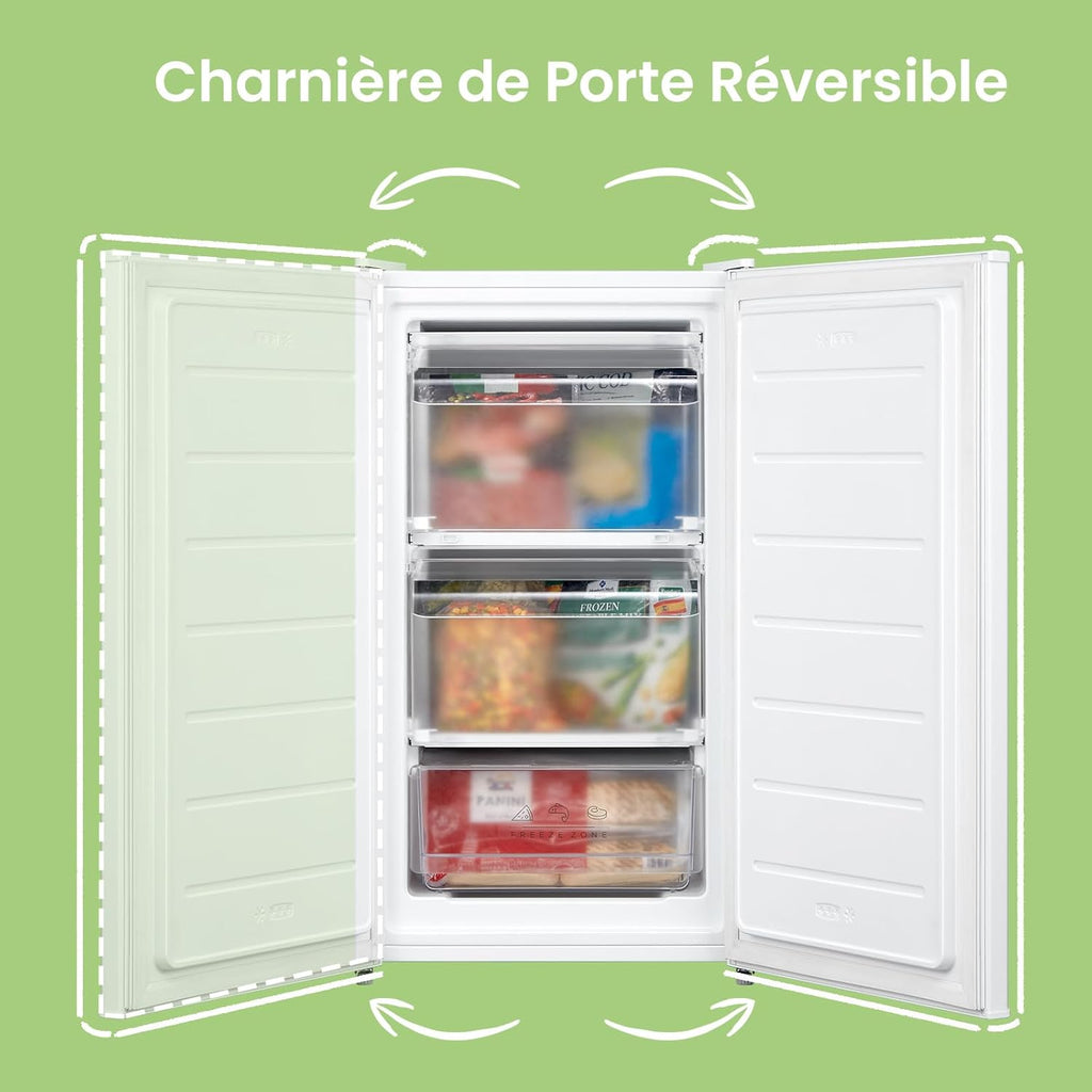 COMFEE' RCU40WH2(E) 31L Mini Congélateur, Porte Réversible, 4 Étoiles, Silencieux, pratique dans le Bureau, l'Hôtel et la Maison, Blanc
