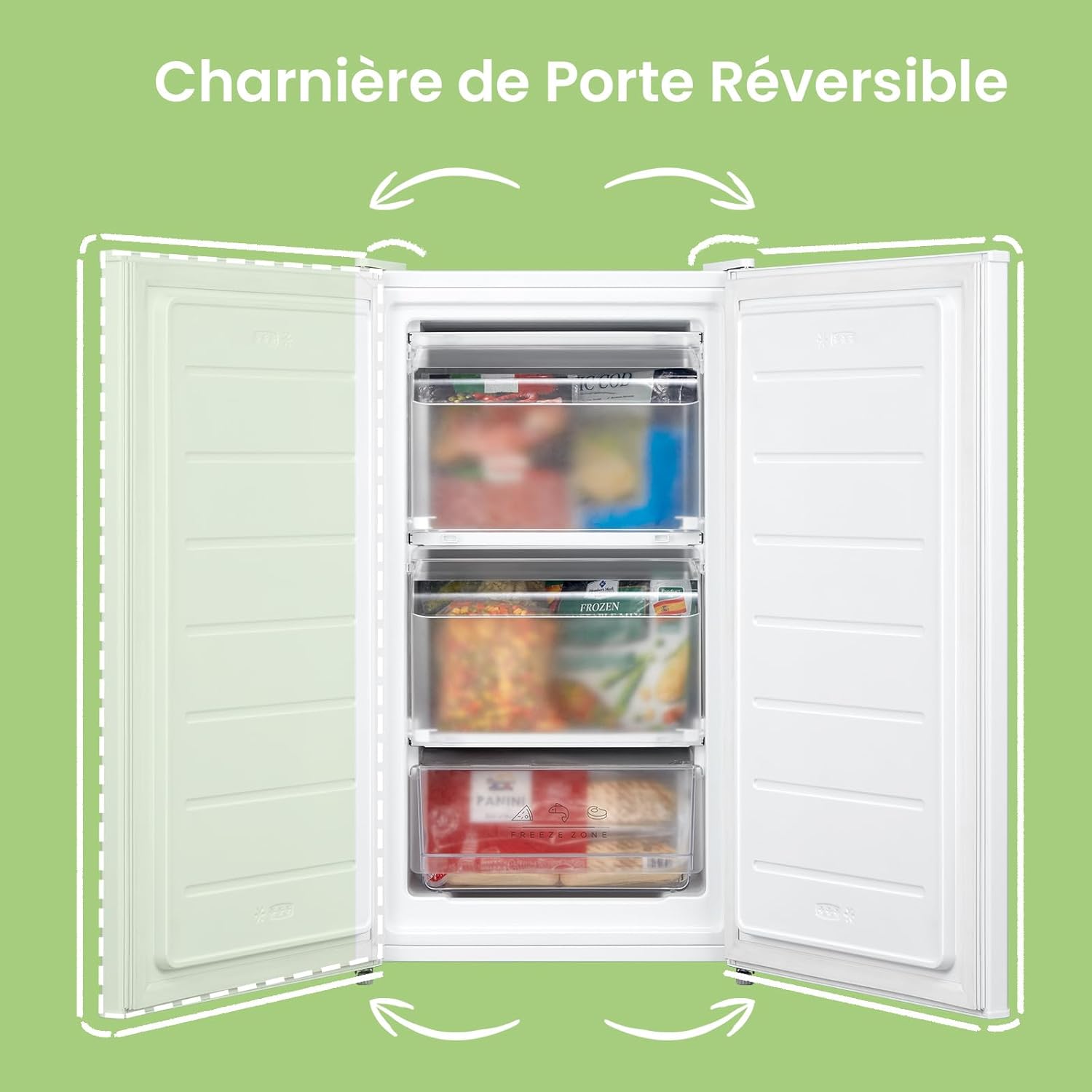 COMFEE' RCU40WH2(E) 31L Mini Congélateur, Porte Réversible, 4 Étoiles, Silencieux, pratique dans le Bureau, l'Hôtel et la Maison, Blanc