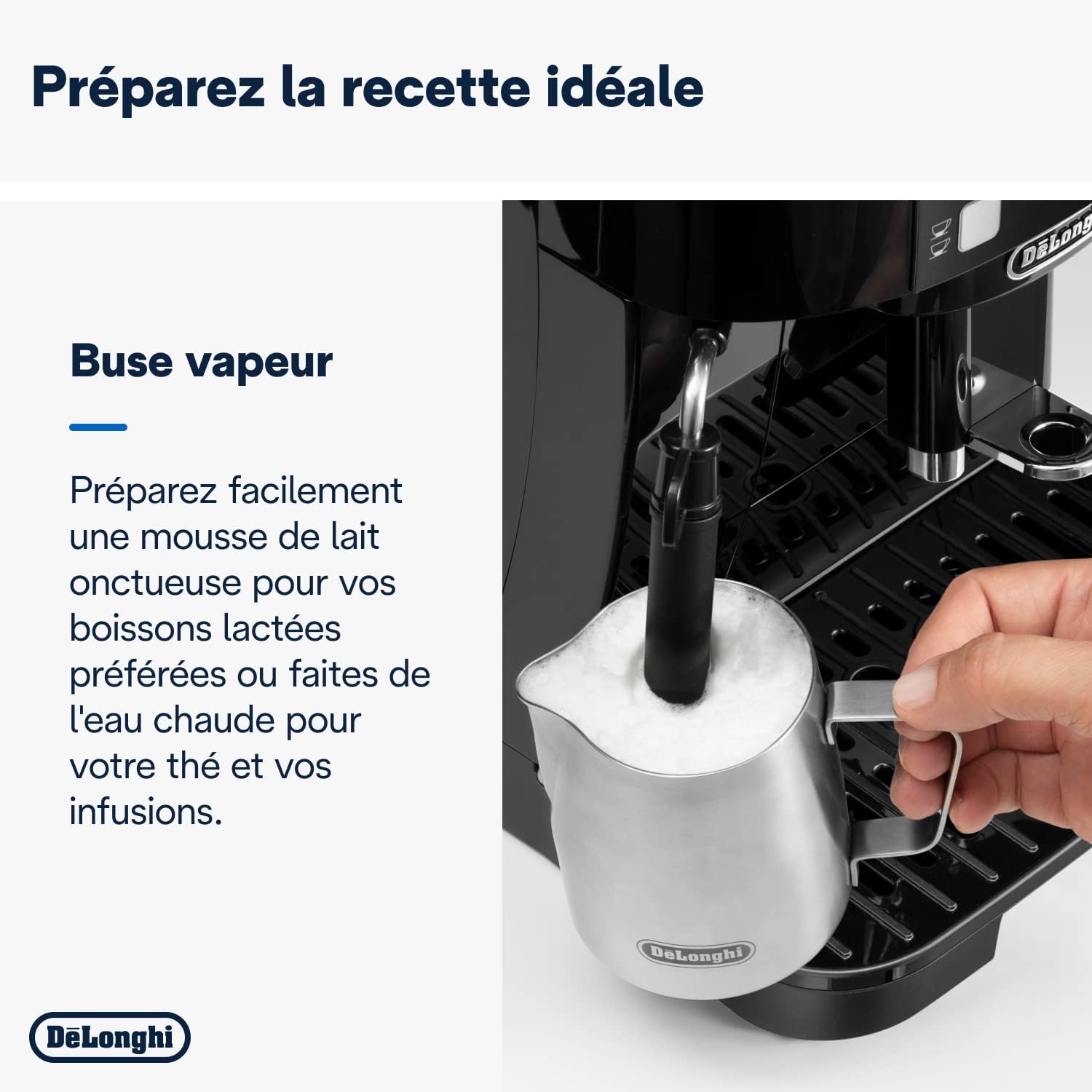 De'Longhi Magnifica S ECAM11.112.B  Machine à Café Automatique/ à Espresso du Grain à la Tasse Avec Buse à Lait, avec 4 Recettes à Touche Unique Panneau de Contrôle Soft-Touch 1450W