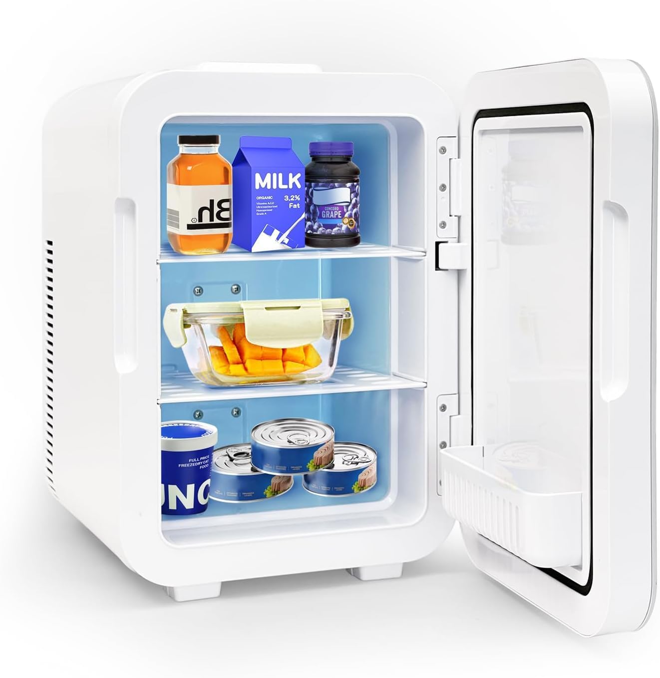 Mini réfrigérateur 4L Petit réfrigérateur portable 6 canettes Cosmétique Mini réfrigérateur Réfrigérer et chauffer