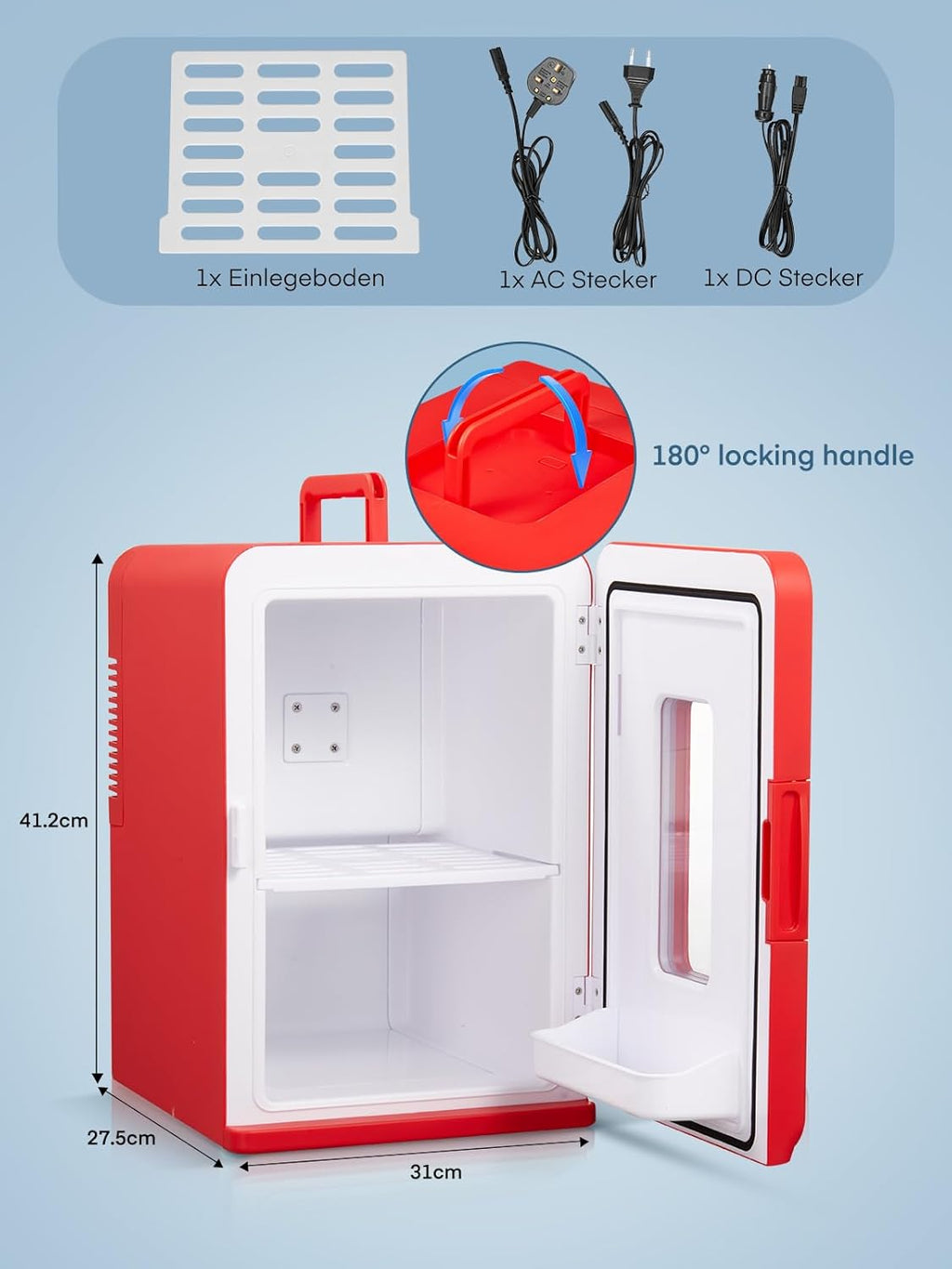 Mini réfrigérateur FOHERE 15 L/21 canettes, petit réfrigérateur portable 240 V/12 V, mode silencieux, fonction chaud/froid, cosmétique noir