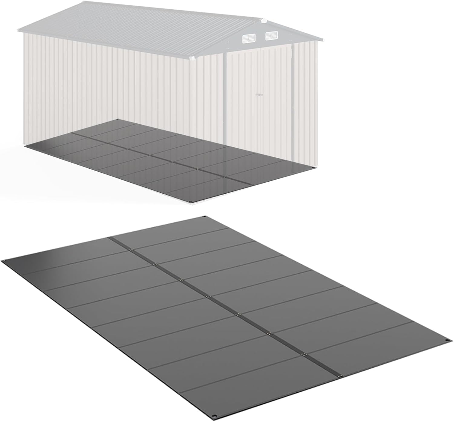 RELAX4LIFE Abri de Jardin en Métal 350x223x197cm, Cabane de Stockage 15m3 8m2 avec 2 Portes, Toit Incliné, Fenêtre de Ventilation pour Vélo Tondeuse, Organisateur Extérieur pour Jardin Patio (15m³)