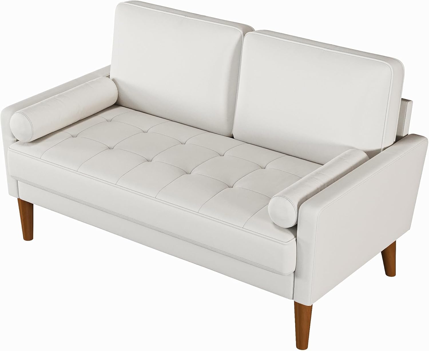 Vesgantti petit canapé gris, canapé en velours avec coussins à ressorts, accoudoirs