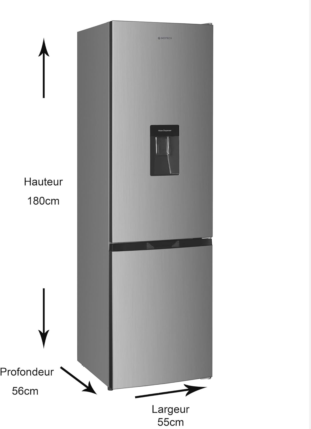 Réfrigérateur de table GEDTECH 85 L GTOP93BL avec compartiment congélateur - Classe E