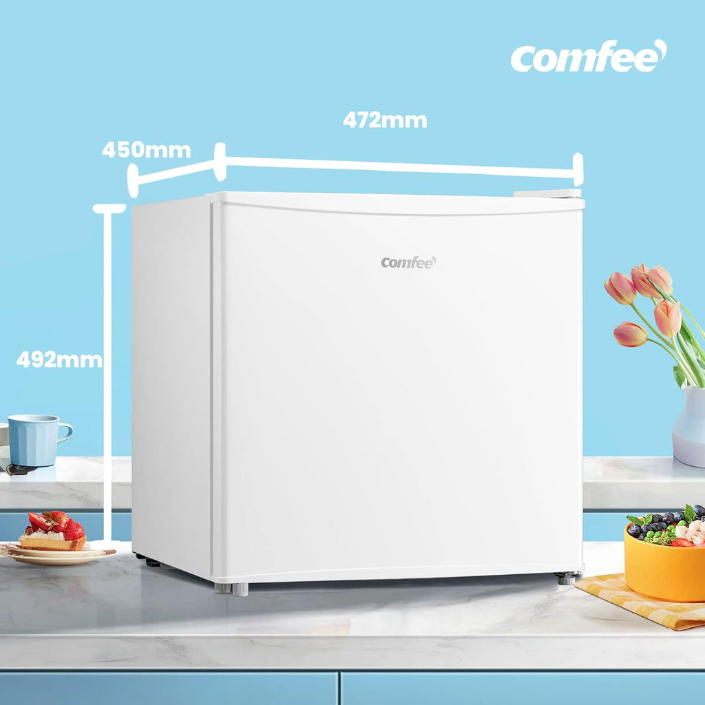 COMFEE' RCU40WH2(E) 31L Mini Congélateur, Porte Réversible, 4 Étoiles, Silencieux, pratique dans le Bureau, l'Hôtel et la Maison, Blanc