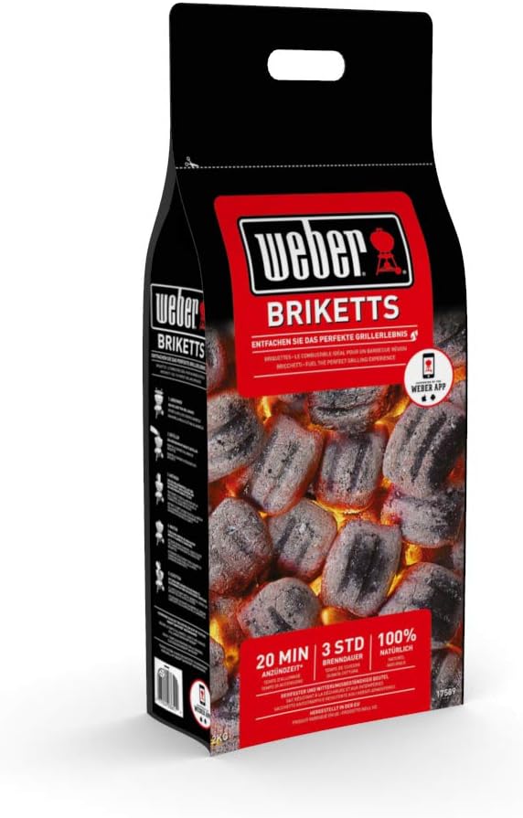 Weber Compact Kettle barbecue au charbon de bois, surface de cuisson Ø 57cm, barbecue avec couvercle et cuve en acier emaillé, trépied et roues, grille chromée - Noir (1321004)