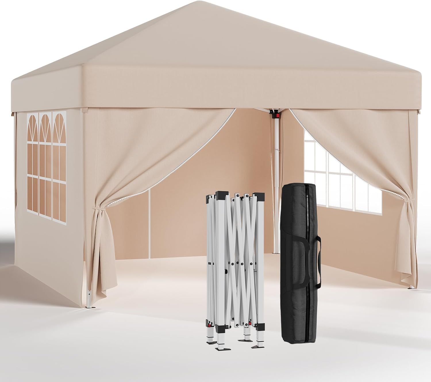 Gazebo pliant étanche JUMMICO, gazebo de jardin extérieur, gazebo pliant à hauteur réglable,
