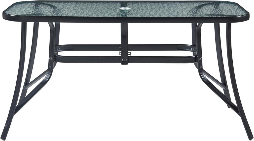 Ensemble de meubles de jardin 7 pièces casa.pro avec table à manger et 6 chaises Ensemble de meubles pour terrasse extérieure Patio Balcon Acier Verre trempé Textilène PVC Polyester