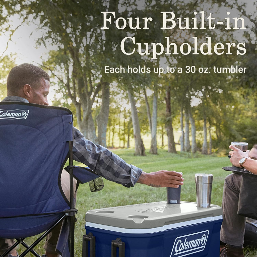 Glacière portable isotherme à roulettes Coleman, glacière rigide d'extérieur étanche, conserve la glace jusqu'à 5 jours, 100 litres