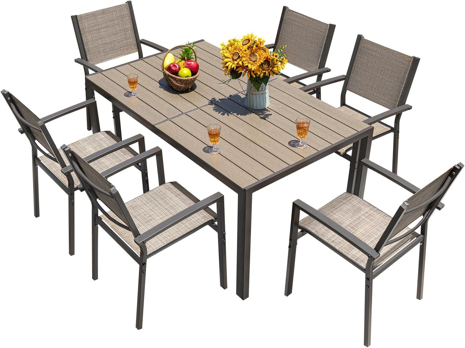 Ensemble de table à manger de patio Homall pour meubles d'extérieur