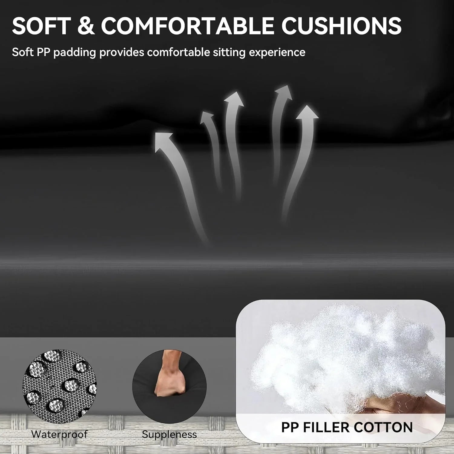 YITAHOME Balancelle suspendue pour porche, 3 places, banc d'extérieur en osier