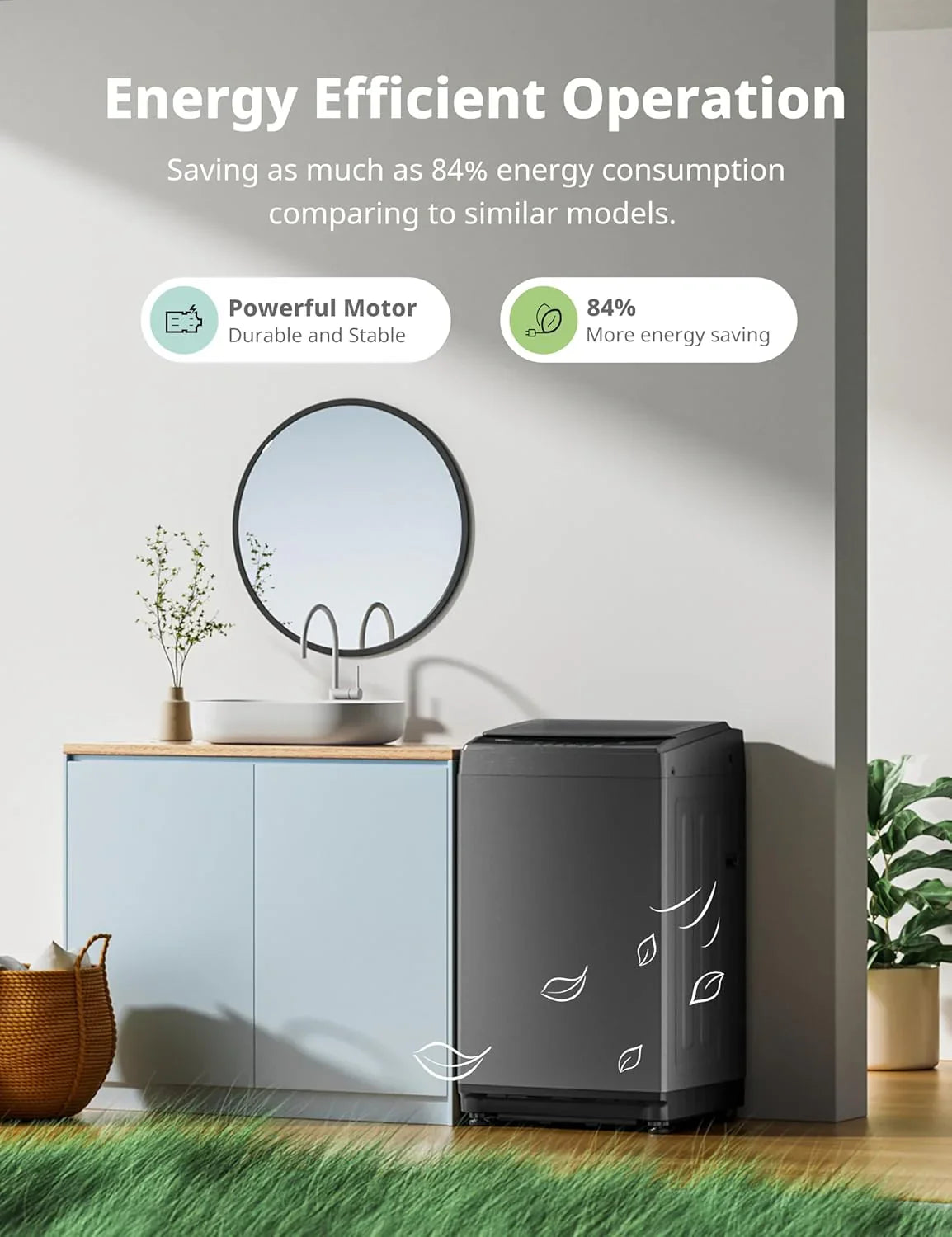 Machine à laver portable Comfee, 0,9 pied cube, avec écran LED et tambour intégré