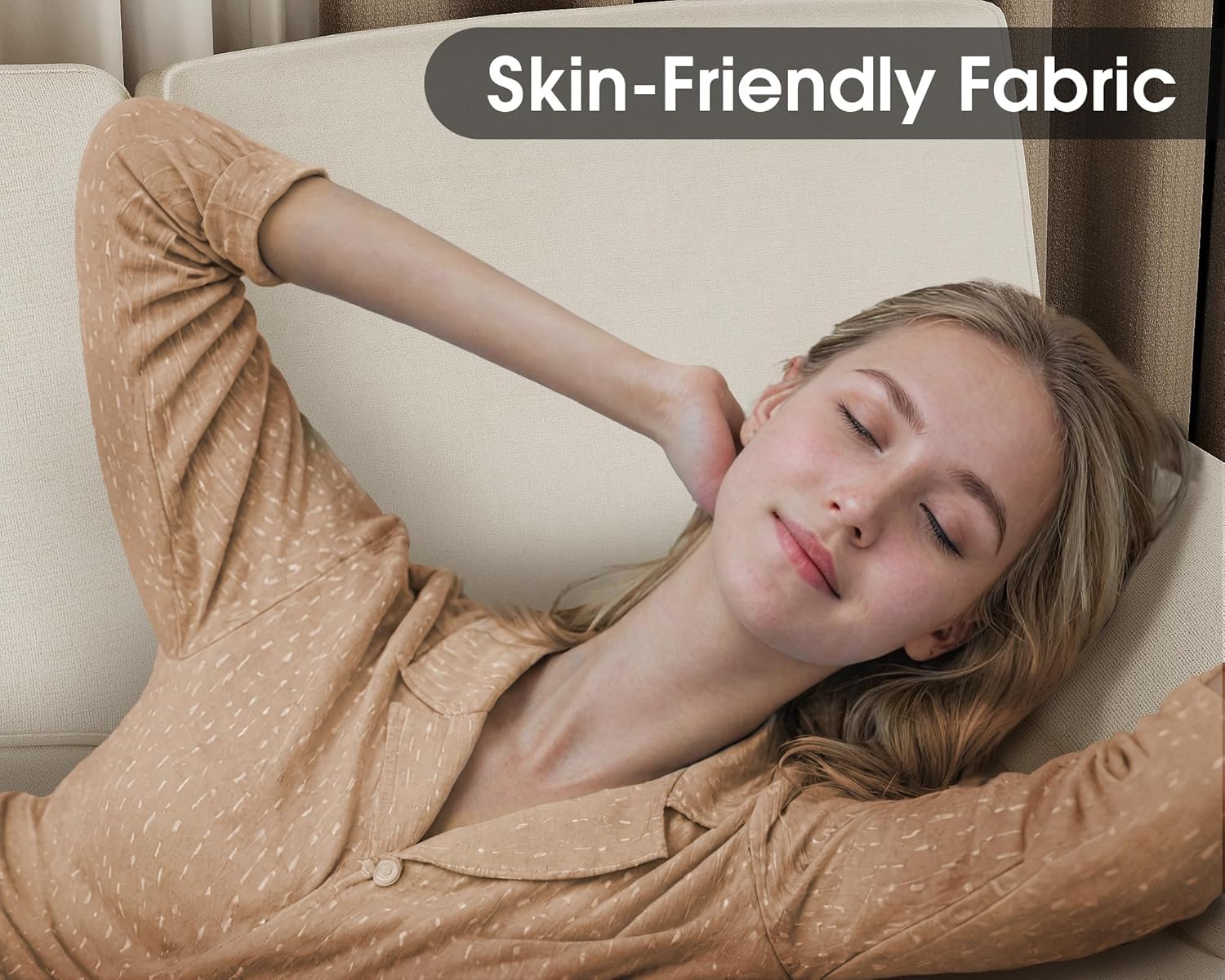 Canapé sectionnel de salon Furmax, canapé en U en lin