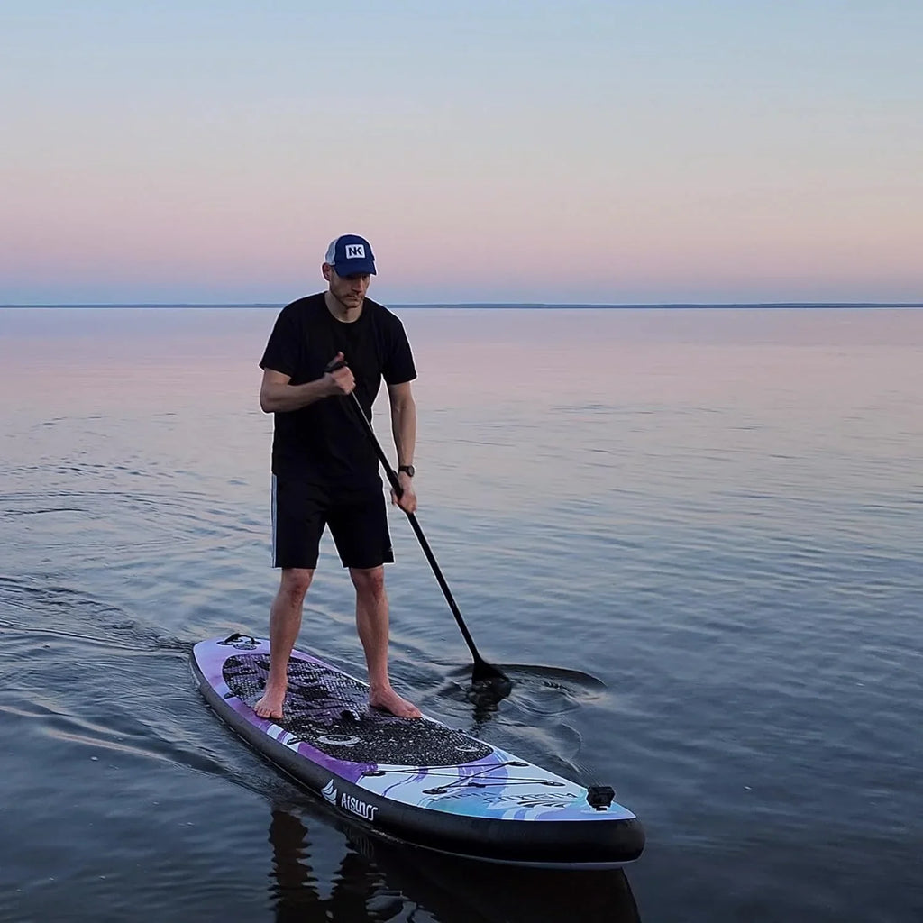 Planche de SUP gonflable large avec sac de transport SUP, pompe à main, sac étanche 10L et pagaie réglable