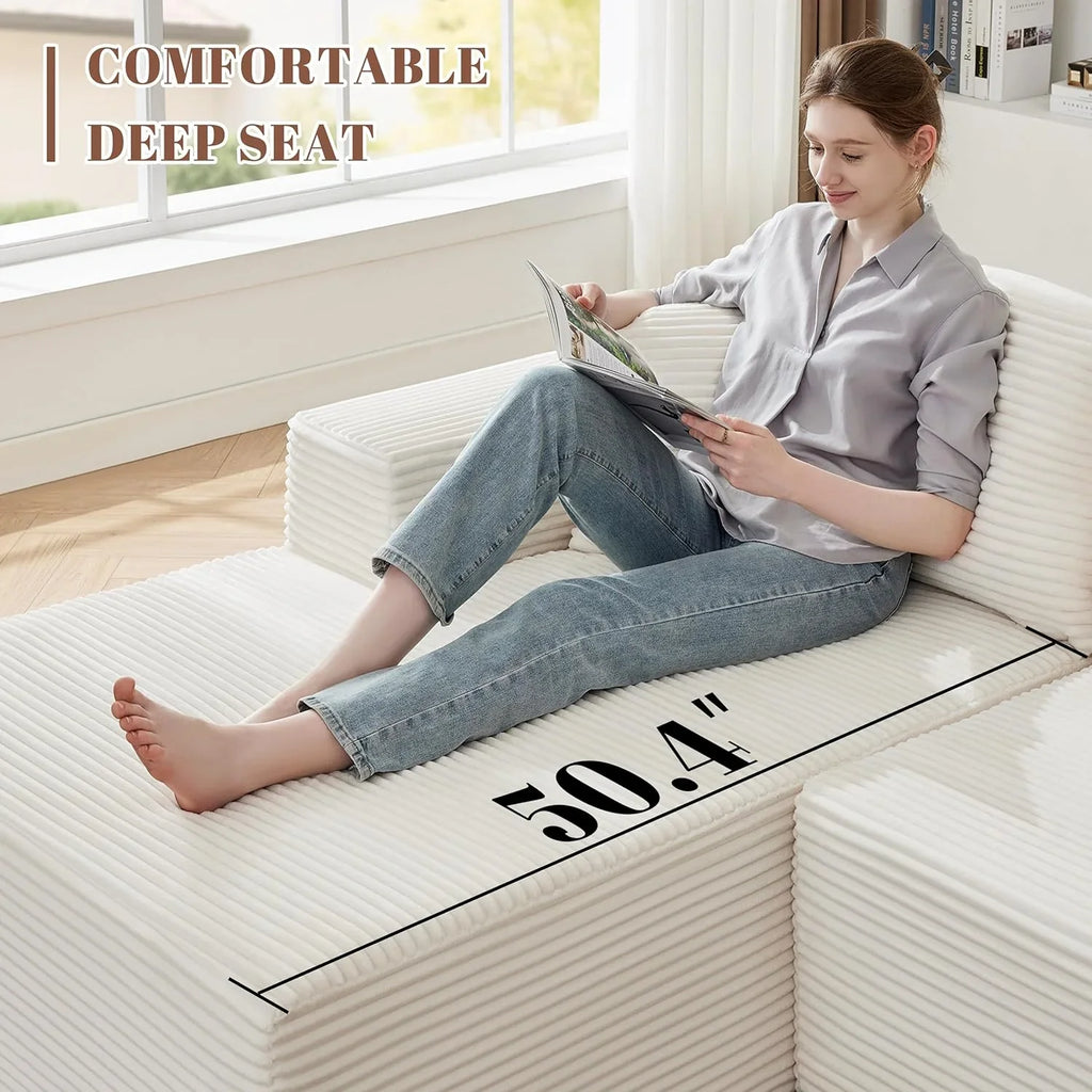 Canapé nuage de 110 pouces, canapé désossé dans le salon, canapé modulable avec sièges profonds