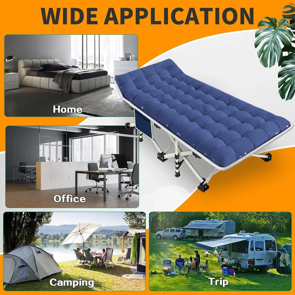 Lot de 2 lits de camp avec matelas, lit pliant confortable et robuste pour bébé