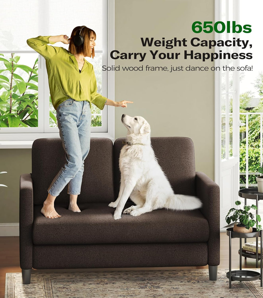 Causeuse de 51 pouces, causeuse confortable en velours côtelé