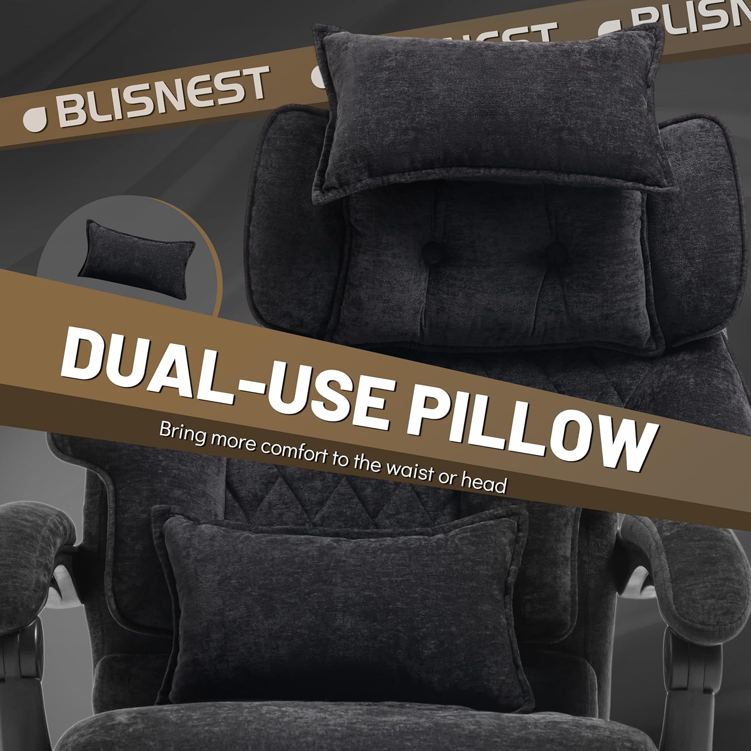 Chaise de bureau de massage avec repose-pieds, grande et haute chaise de bureau en cuir 500 lb