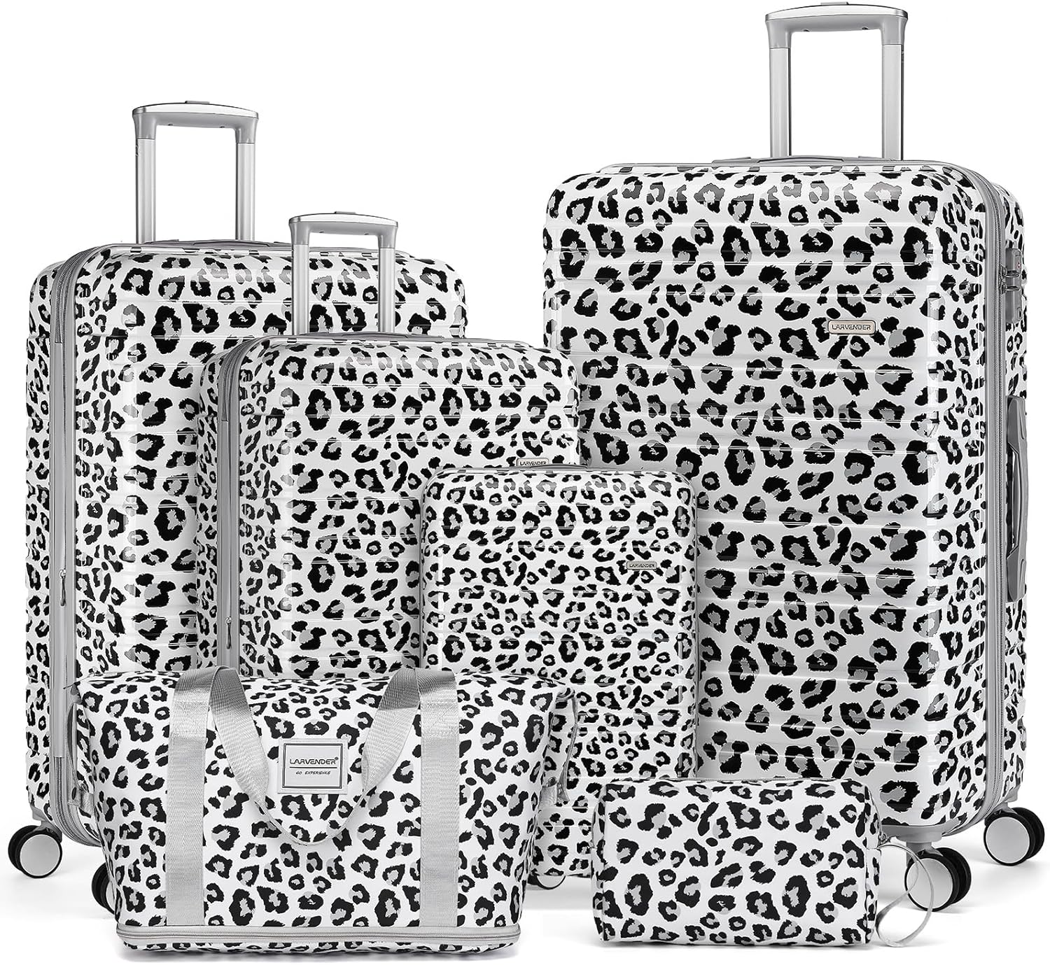 Ensemble de bagages 6 pièces, ensemble de valises rigides extensibles avec roulettes pivotantes, ensemble de bagages à roulettes légers