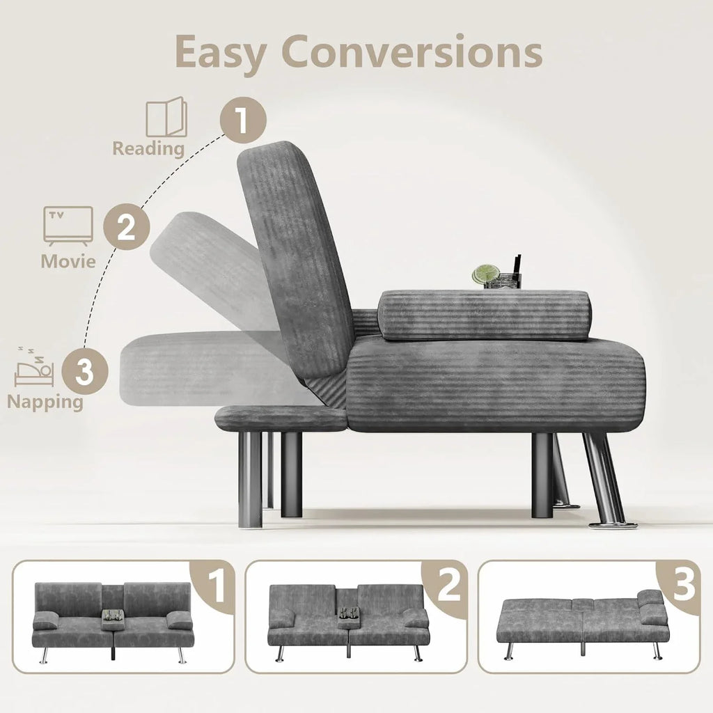 Canapé-lit futon Flamaker Ensemble futon pliant moderne Chaise longue convertible