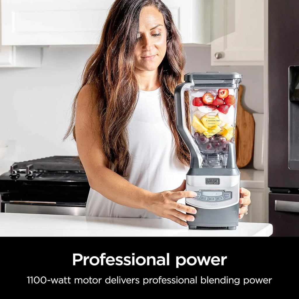 Mixeur compact professionnel Ninja BL660, 1 100 W, 3 fonctions, idéal pour les boissons glacées, les smoothies, les sauces et bien plus encore.