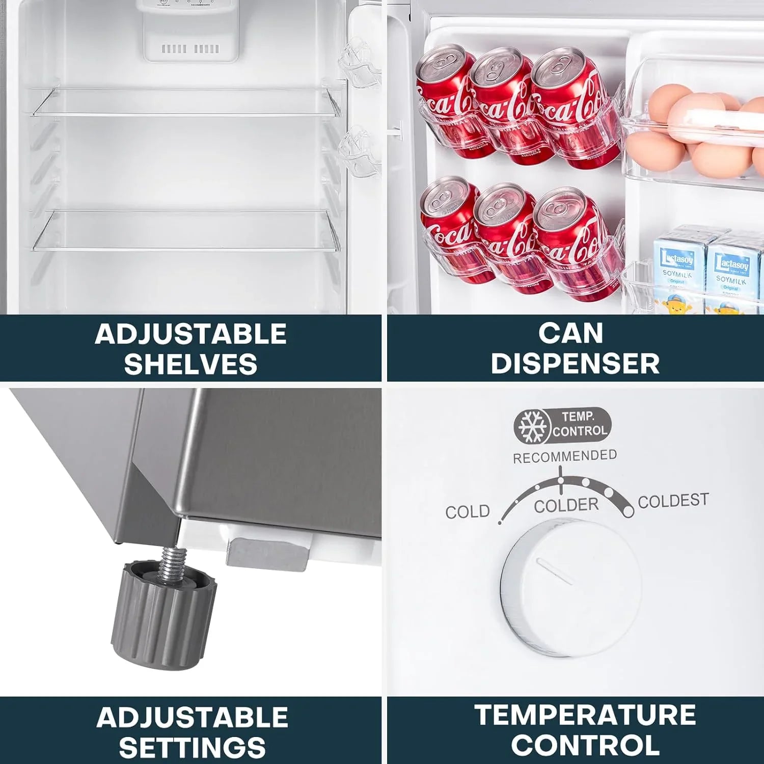 Réfrigérateur Upstreman de 7,7 pieds cubes avec congélateur, double porte,