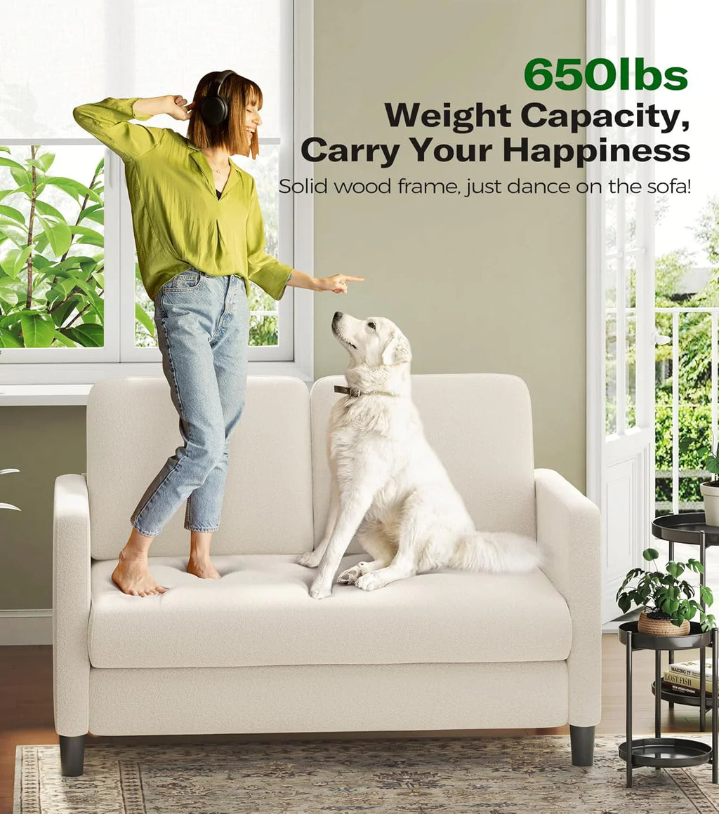 Causeuse de 51 pouces, causeuse confortable en velours côtelé