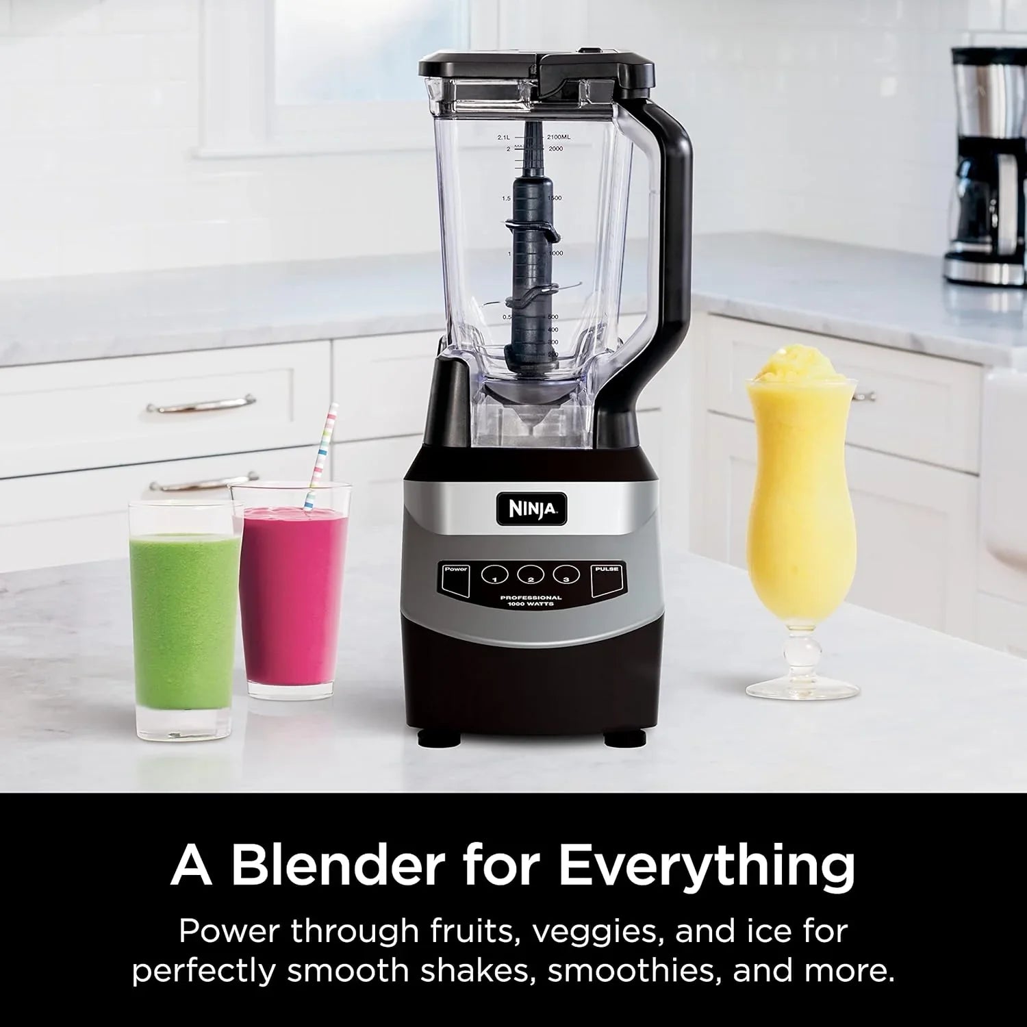 Mixeur compact professionnel Ninja BL660, 1 100 W, 3 fonctions, idéal pour les boissons glacées, les smoothies, les sauces et bien plus encore.