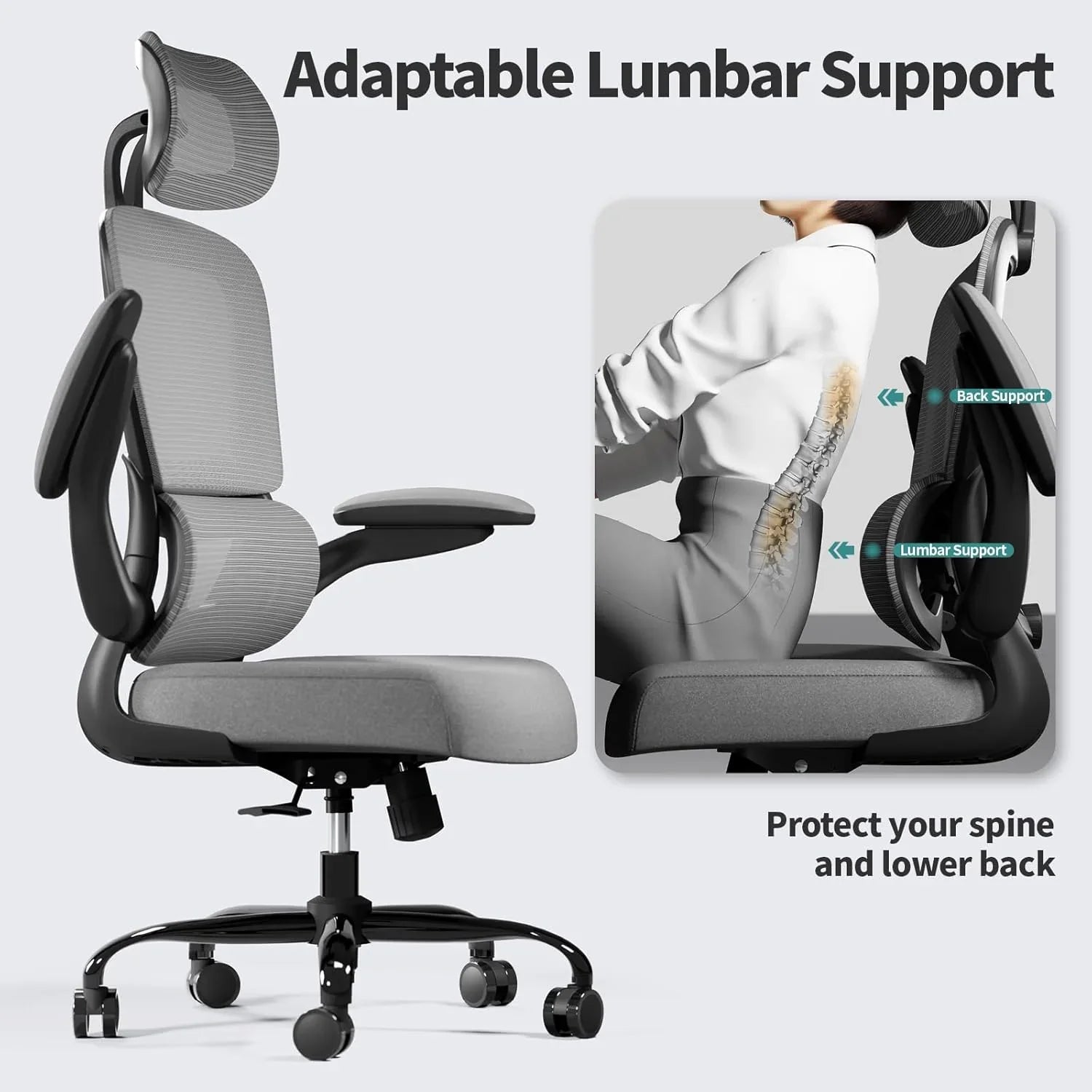 Chaise de bureau ergonomique TRALT, 150 kg, chaise de jeu à domicile avec roulettes