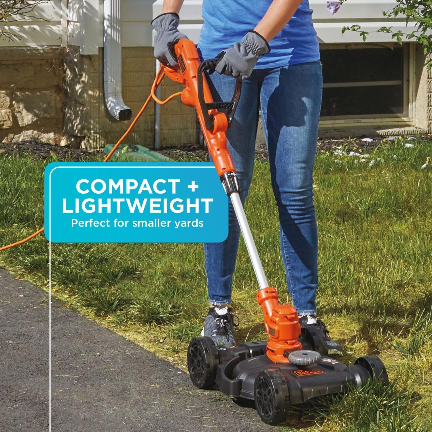 Tondeuse à gazon filaire 3 en 1 BLACK+DECKER, coupe-bordures et coupe-bordures, 12 pouces