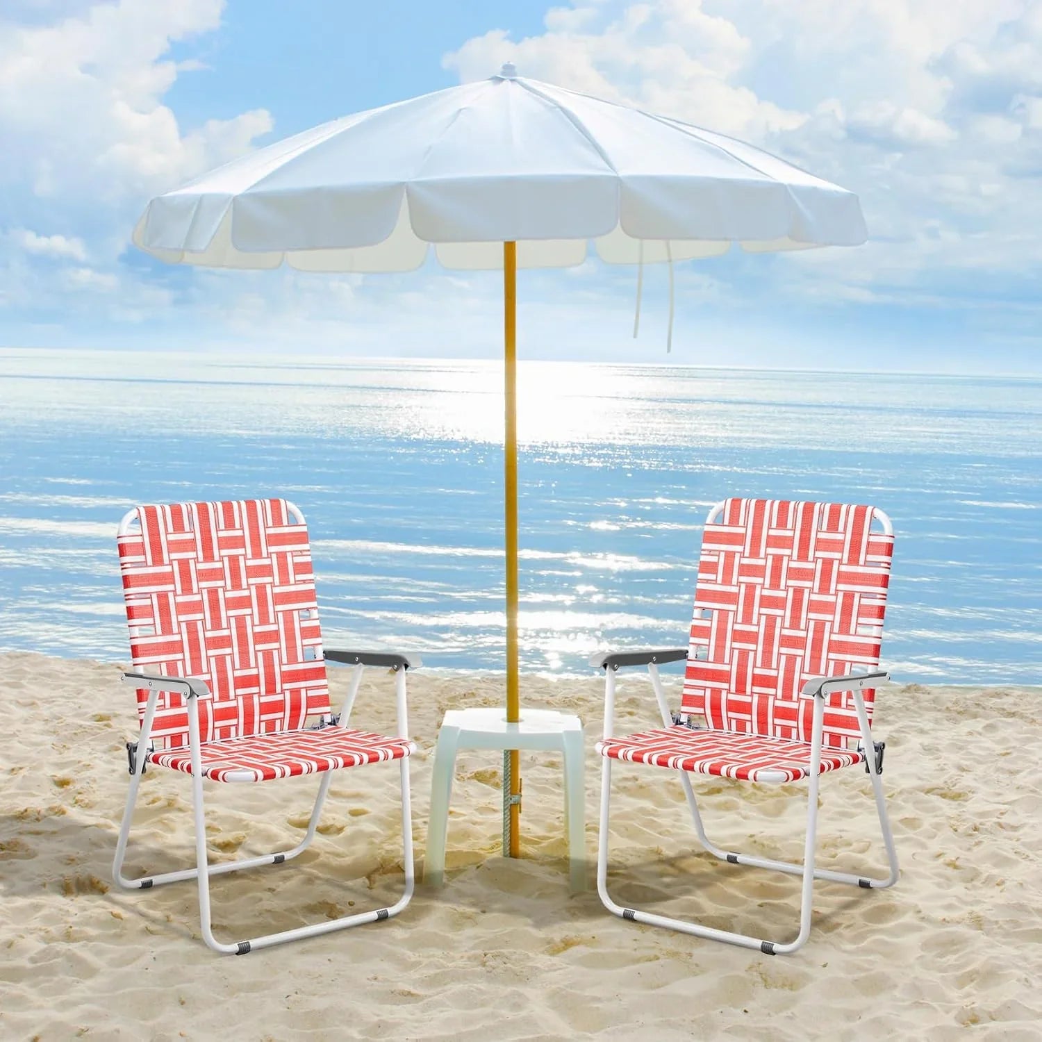 Lot de 2 chaises pliantes en toile pour patio VINGLI, chaise de plage portable pour extérieur, chaise de camping