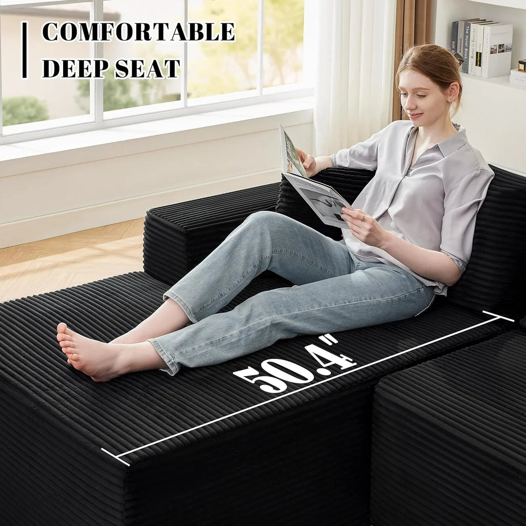 Canapé nuage de 110 pouces, canapé désossé dans le salon, canapé modulable avec sièges profonds