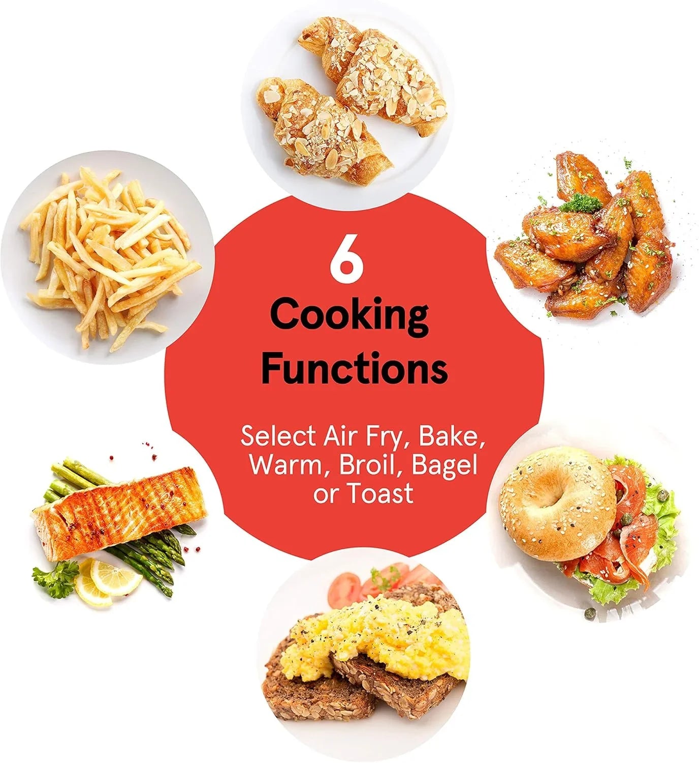Friteuse à air combinée Gourmia avec 17 préréglages de cuisson, capacité de 24 L, grille de convection et plaque de cuisson