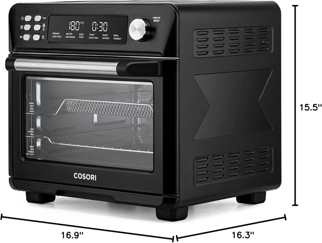 Four grille-pain combiné intelligent 12 en 1 COSORI, four à convection pour friteuse à air, cuisson au four, rôtissage, réchauffage, grillage, déshydratation, 75 recettes et 3 accessoires, 26 pintes