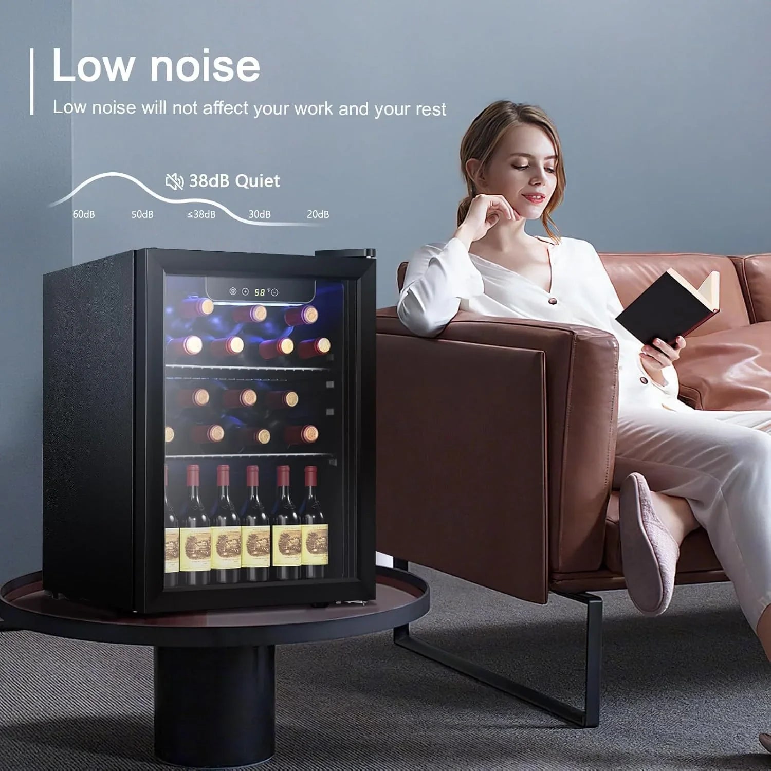 Refroidisseur à vin Antarctic Star 26 bouteilles 130 canettes Réfrigérateur à boissons Mini refroidisseur à vin