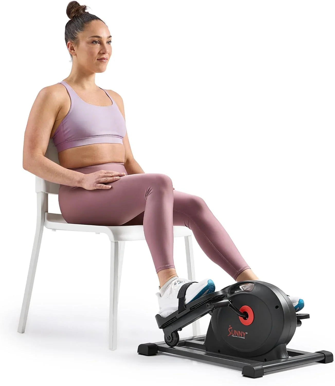 Mini-appareil elliptique intelligent Sunny Health & Fitness, pédalier d'intérieur sous le bureau pour l'activité et l'entraînement cardio des seniors