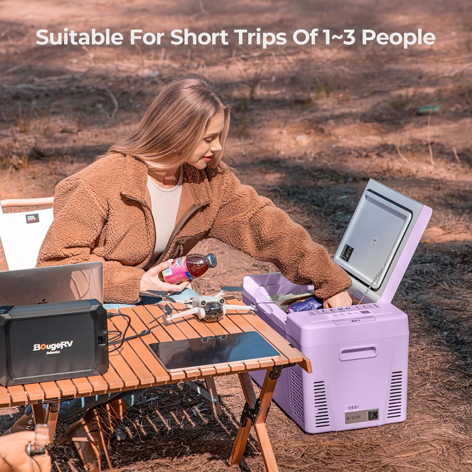 Réfrigérateur BougeRV 12 V pour voiture, congélateur portable de 23 litres, compresseur, 12/24 V CC, 110-240 V CA