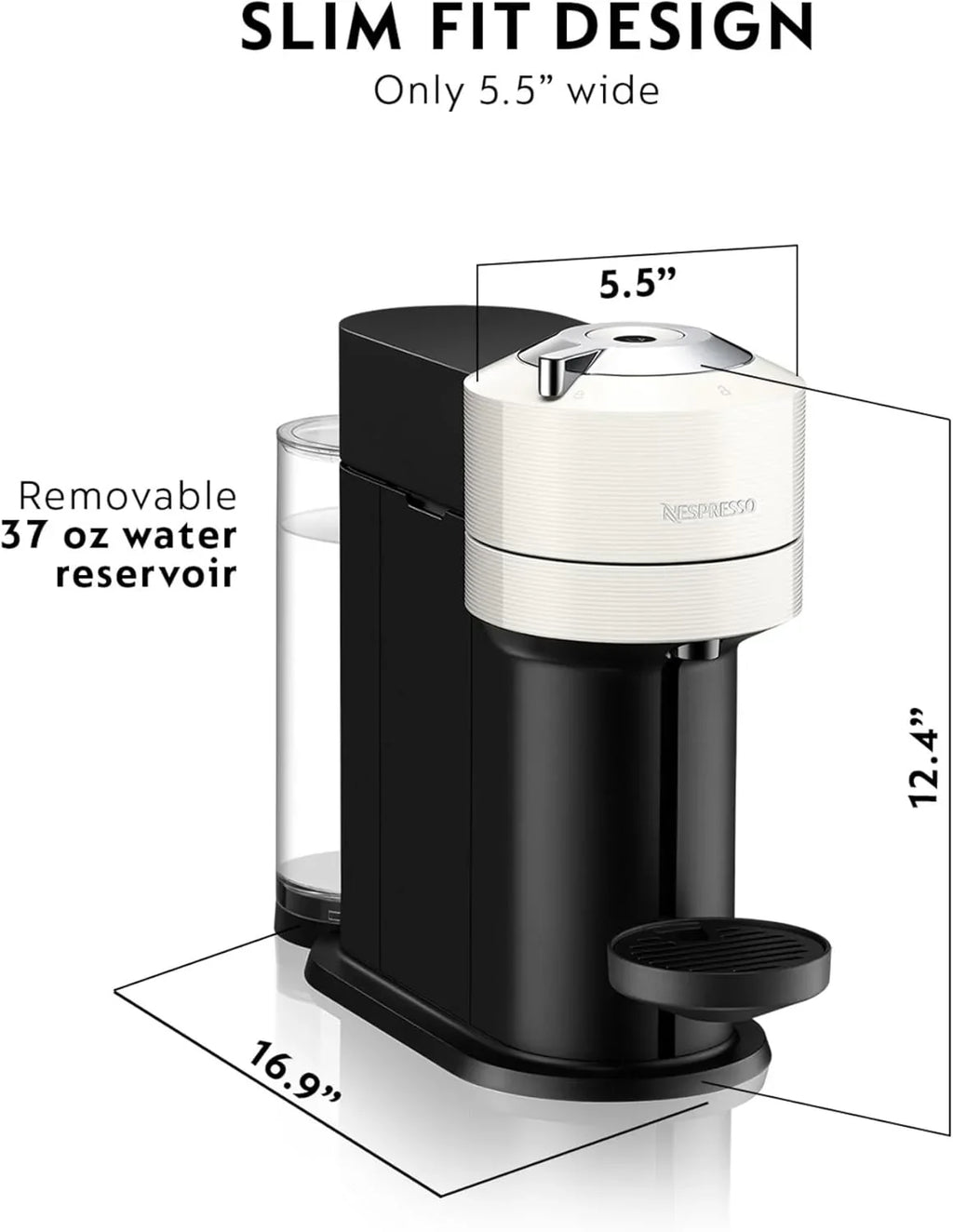 Nespresso Vertuo Next de De’Longhi – Machine à café et expresso blanche