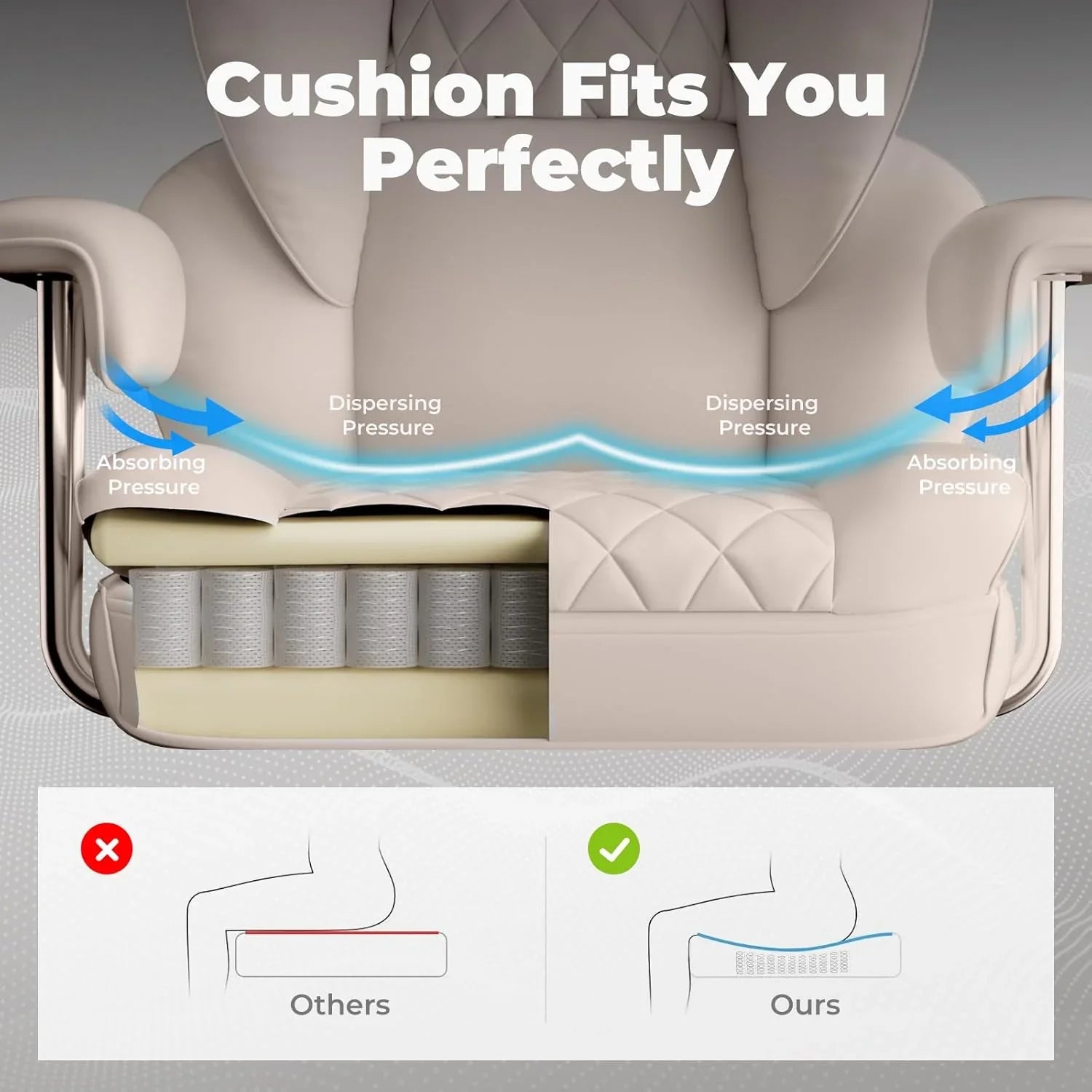 Grande chaise de bureau à dossier haut, chaise de jeu en cuir à dossier haut avec repose-pieds