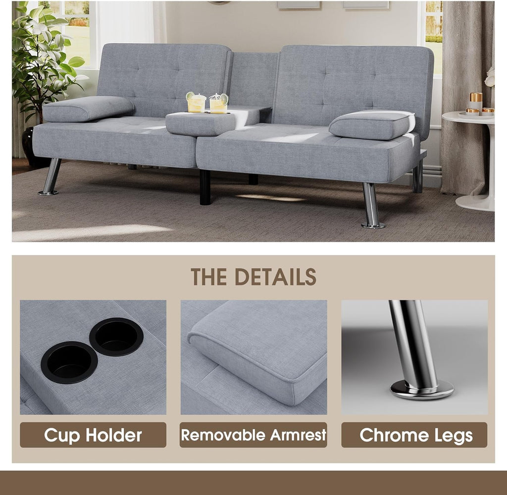 Canapé-lit futon Flamaker Ensemble futon pliant moderne Chaise longue convertible