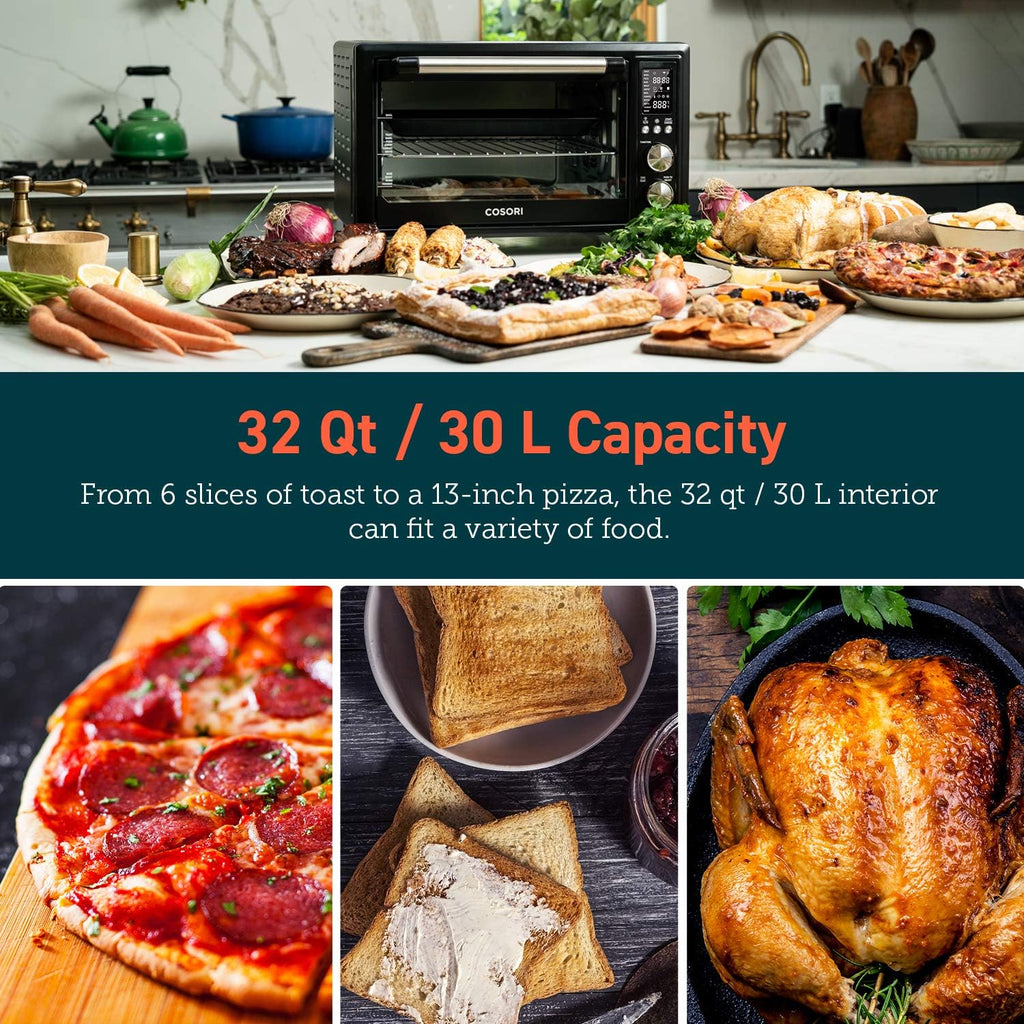 Four combiné friteuse à air 13 en 1, 32 pintes, four à convection à commande vocale et application