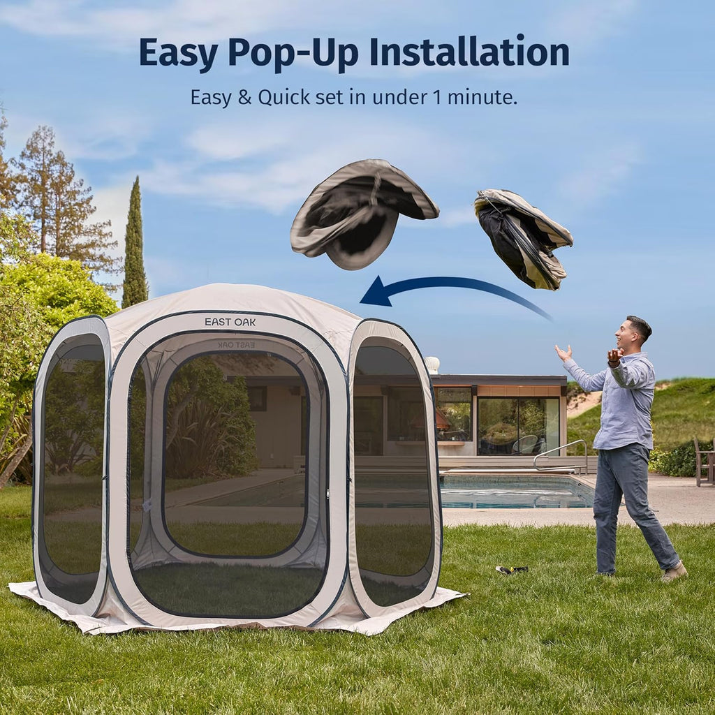 Tente moustiquaire EAST OAK, moustiquaire portable, 3 x 3 m, avec sac de transport