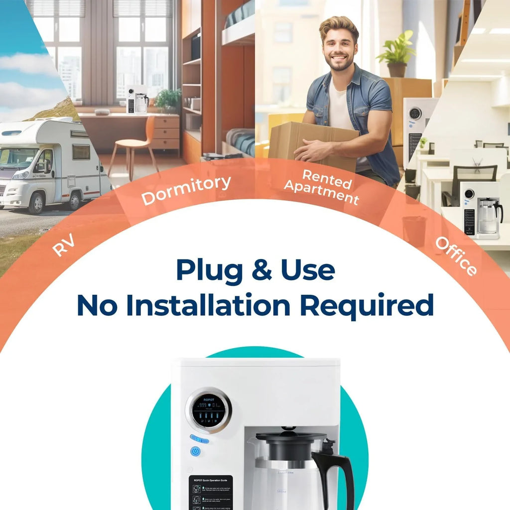 Système d'osmose inverse Bluevua RO100ROPOT-UV, purificateur d'eau de comptoir - Purification en 6 étapes