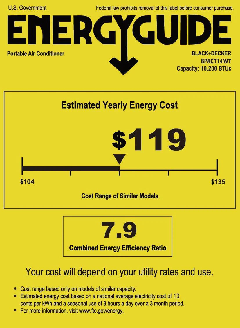 Climatiseur portatif BLACK+DECKER 10 000 BTU pour pièces jusqu'à 450 pi² avec télécommande