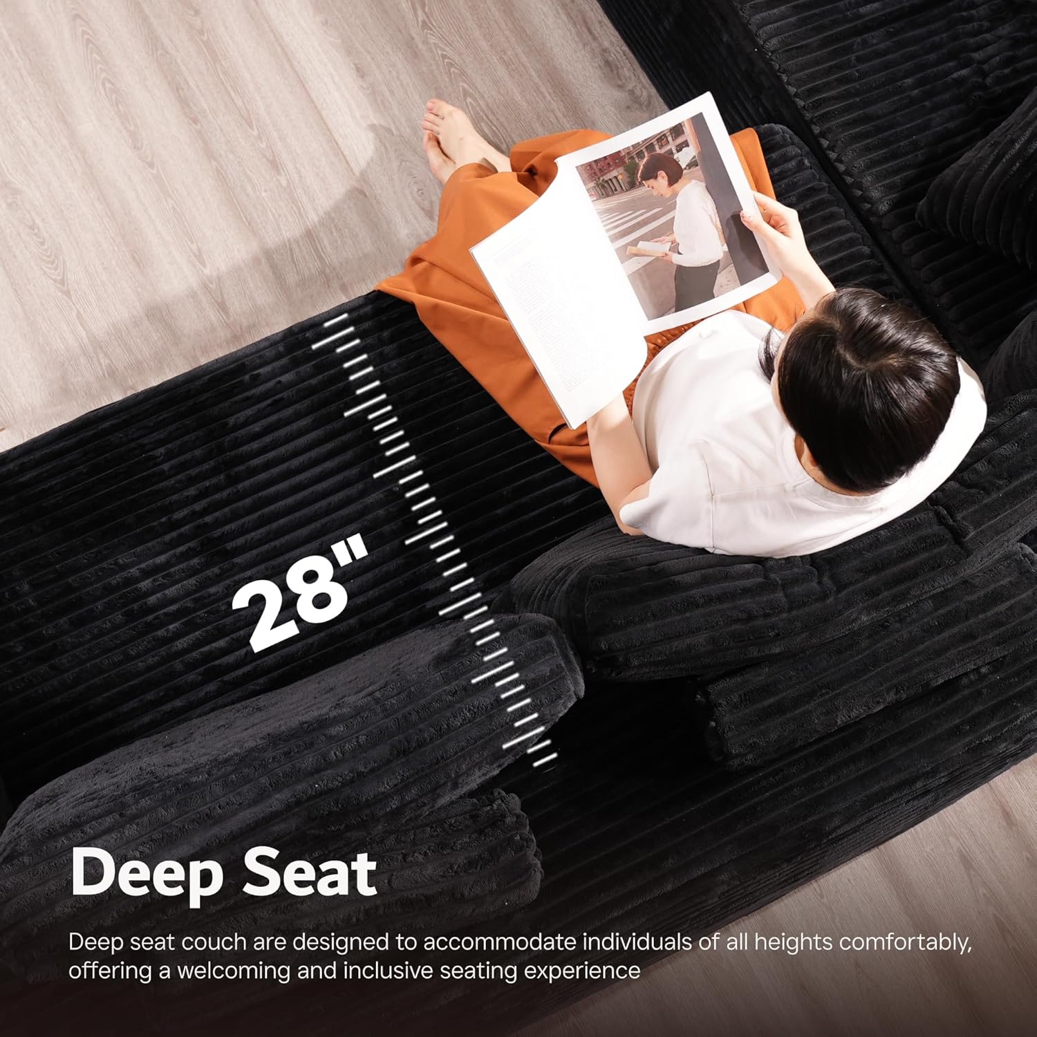 Canapé Ovios 104" Cloud Section Fauteuil en L, canapé modulaire moderne