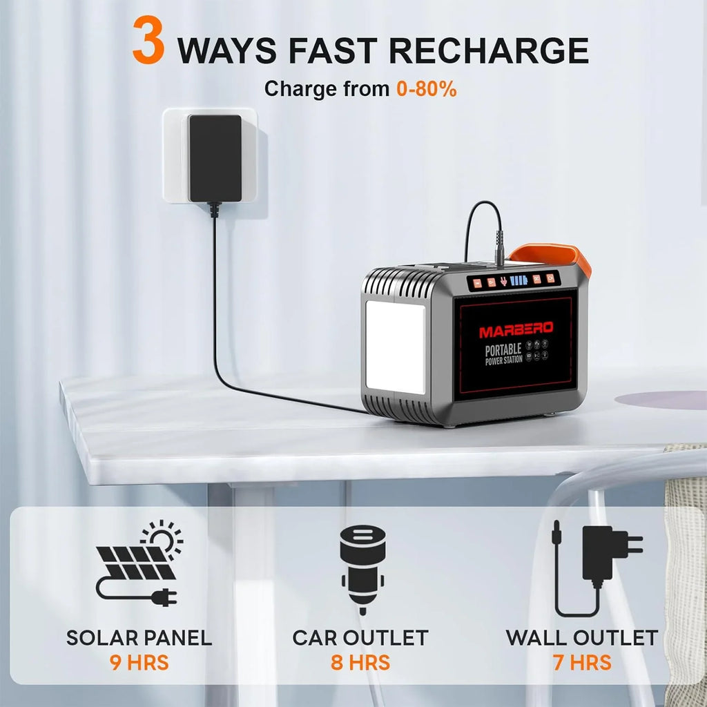 Centrale électrique portable 88 Wh, générateur solaire au lithium pour camping, charge rapide avec prise secteur, batterie externe de 120 W de pointe