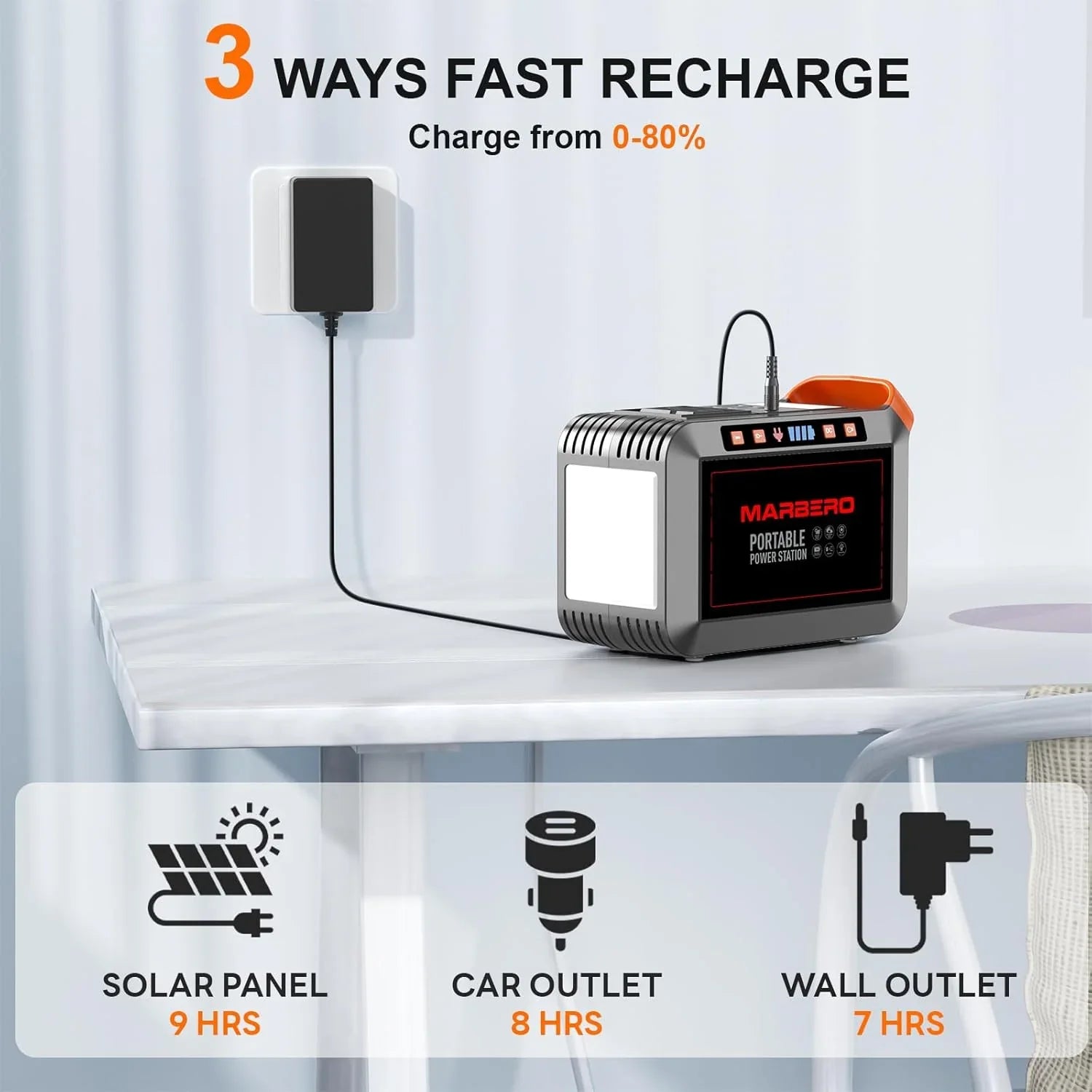 Centrale électrique portable 88 Wh, générateur solaire au lithium pour camping, charge rapide avec prise secteur, batterie externe de 120 W de pointe