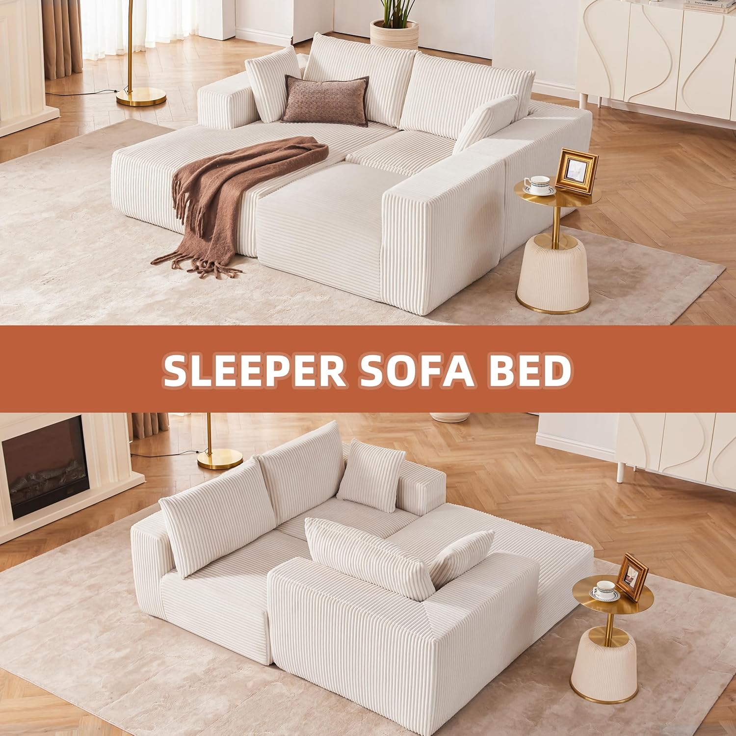 108-inch hoekbank, wolkvormige hoekbank met diepe zitting, moderne L-vormige hoekbank 